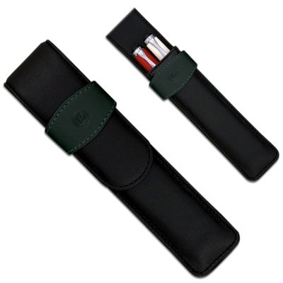 Porta Caneta Pelikan em Couro Preto Para 02 Caneta